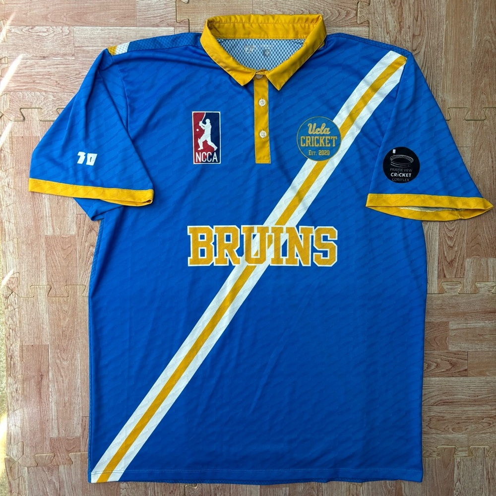 UCLA Bruins Cricket Jersey XL Blue Gold NCCA Prairie View Actiwick TO Sports #20